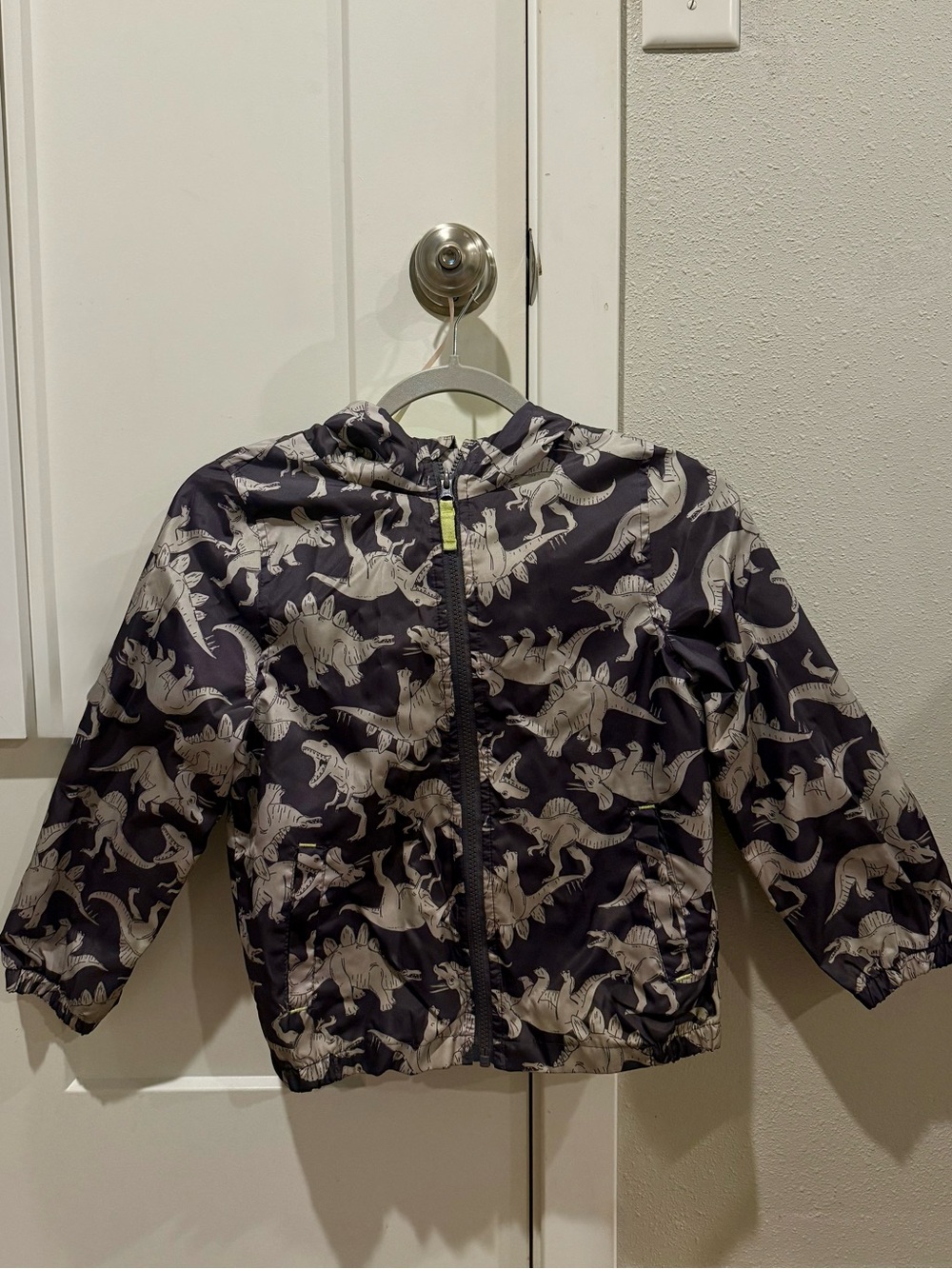Carter's Hooded Raincoat with Beige Dinosaur Print
